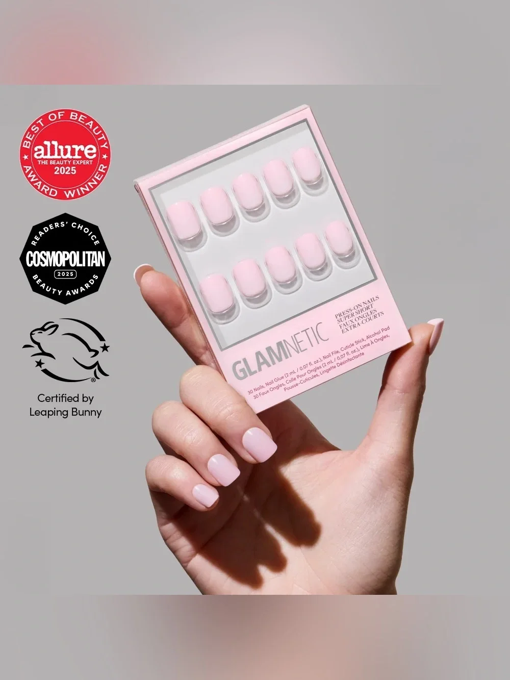 Glamnetic SUPER SHORT Bundle of 3. Press-on Nails. New in Box!
